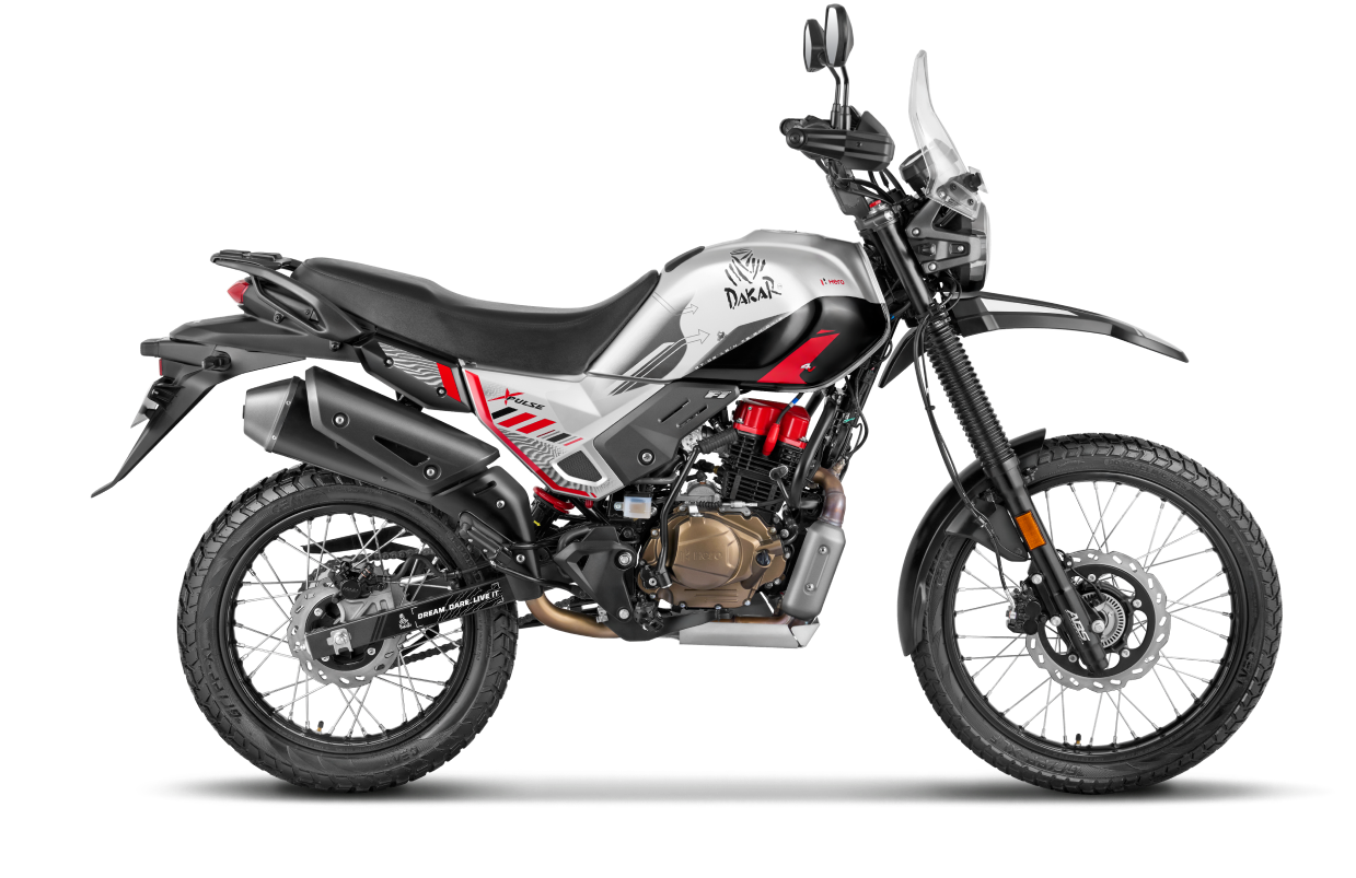 Hero XPulse 200 4V Pro Dakar Edition Gloss Goldfish Silver at Bharat Auto Hub Hero Premia Thane